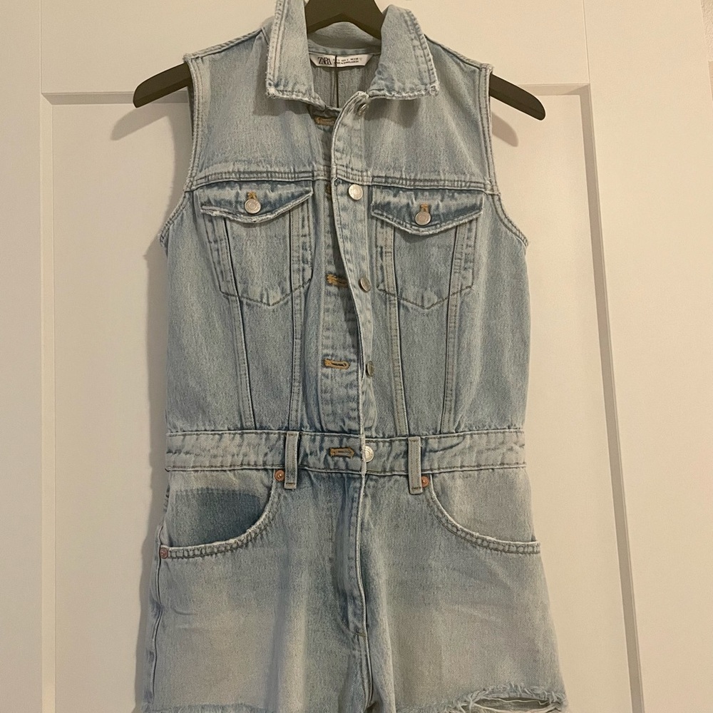 Zara Denim Romper